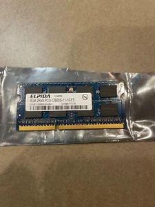 MacBook A1278 So-Dimm Elpida 4Gb Memory pc3-12800s-11-10-f3 ebj41uf8bdu0-gn-f - Picture 1 of 2