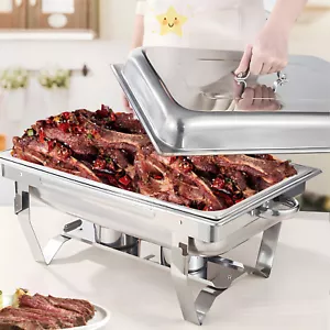 8QT Stainless Steel Chafing Dish, Food Warmer with Full Pan,1/2/5/7/9 Pack - Picture 1 of 10