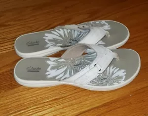 Sandalias tanga blancas para mujer Clarks Collection talla 11 - Imagen 1 de 6