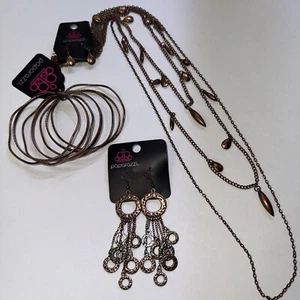 Paparazzi Schmuck Konvolut 7 Armbänder, Ohrringe, Halskette, Kupfer, Grunge, Punk Rock - Bild 1 von 16