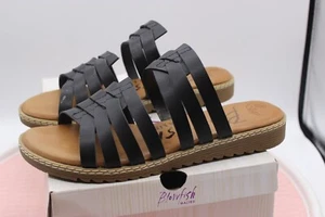 NIB Blowfish Malibu Vegan Black OSKI SZ 9 SANDELS OPEN BACK NEW - Picture 1 of 7