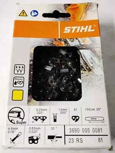 3690 005 0081 23 RS 81 Stil Kette 0,325" 20" 81 Zähne - Bild 1 von 1