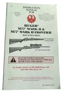 2007 Ruger M77 Mark II & Frontier Bolt Action Rifles Owners Manual 46 Seiten - Bild 1 von 4
