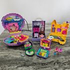 Lot of 5 Polly Pocket w/accessories Sea Shell, Sandcastle, Elsa's Bedroom & more