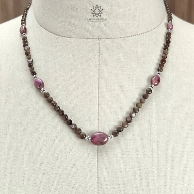 83,50 quilates zafiro dorado estrella rubí liso cuentas ovaladas plata 925 4 ... - Imagen 1 de 4