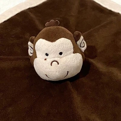 Tiddliwinks Brown Monkey Lovey Plush Stuffed Animal Soother Security Blanket - Image 1 of 4