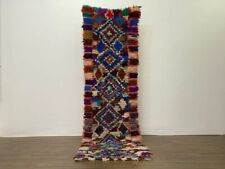 Moroccan Handmade Vintage Rug Berber Unique Colorful Hallway Runner 2'6"x9'8" Ft