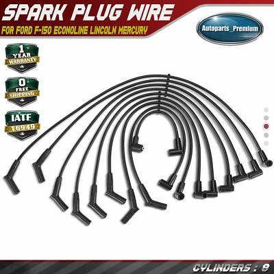 9x Spark Plug Wire Set for Ford F-150 F-250 F-350 1977-1979 Lincoln Mercury 8mm - Image 1 of 4