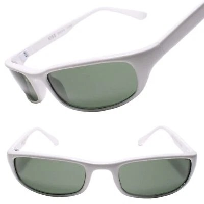 Редкий подлинный винтажный гранж стиль тонкий прямоугольник белые солнцезащитные очки - Изображение 1 из 3