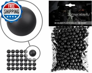 .43 Cal or .50 Cal Hard Solid Plastic Balls for Launchers and Paintball Guns, Am - Picture 1 of 8