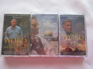 3 Charlton Heston presents 3 The Cassettes: The Word, The Bible, Psalms, NIP - Picture 1 of 9