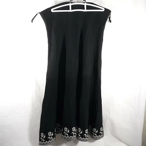 Lapis Black Knit Skirt White Design Size M - Picture 1 of 8
