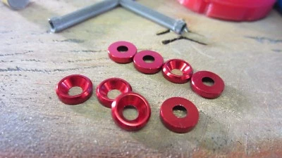 10pcs Various Colors  - Aluminum Anodized M3 Countersunk Washers RC 1/10 1/8 - Image 1 of 4