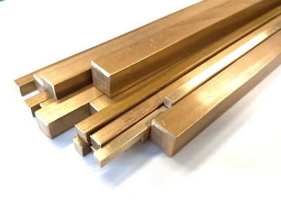 Brass Square Bar Rod Stock CZ121 Sizes 3/16" 1/4" 3/8" 1/2" 50mm to 600mm long