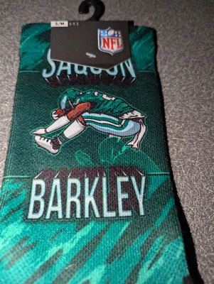 SUPER RARE LIMITED EDITION SAQUAN BARKLEY REVERSE JUMP SOCKS PHILADELPHIA EAGLES - Image 1 of 2