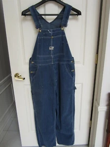 Vintage Sears Herren Button Fly Bib Denim Carpenter Latzhose Blau 38 Taille - Bild 1 von 12