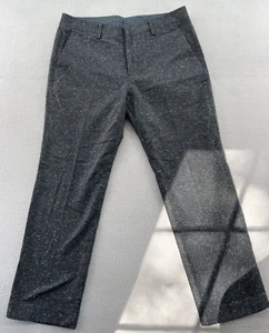 Bonobos Pants Sz 33x28 Dark Gray Speckle Wool Slim Fit Italy - Picture 1 of 13