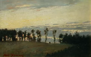 Max ROMAN (1849-1910) Weite Landschaft bei Sonnenuntergang. - Picture 1 of 16