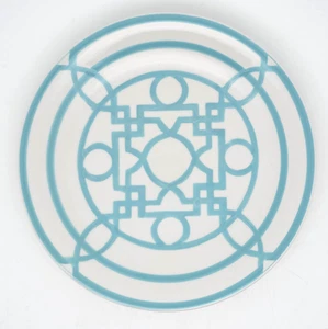 (2) Z Gallerie LABYRINTH AQUA MARINE Dinner Plates - Picture 1 of 6