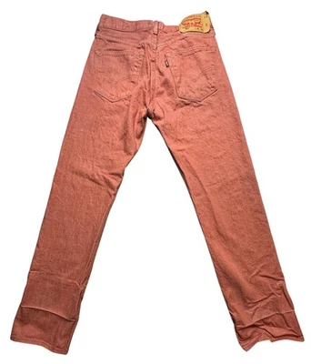 Levis 501 Jeans Mens 30x31 Red Rust Cone Denim White Oak Button Fly Straight Leg - Image 1 of 4
