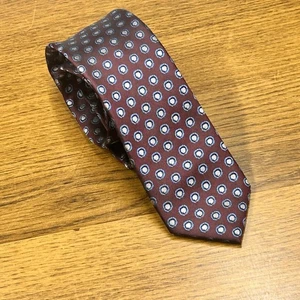 Ted Baker London Mulberry Silk Necktie Blue Circle Dot Tie - Picture 1 of 9