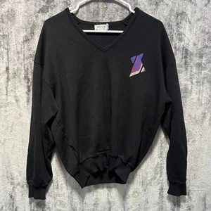 St Croix Knit Sweater 100% Zephyr Wool Men’s Large L Black Multicolor Preppy - Picture 1 of 8