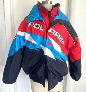 Vintage 90s Polaris Snowmobile Sled Ski Jacket Coat Racing Snow Size XL Men’s - Picture 1 of 8
