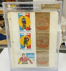1960-61 TOPPS VAULT FILE COPY Hockey Vezina Eddie Shore BECKETT 1/1 Rare - Picture 1 of 5