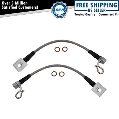 Juego de mangueras de freno traseras de acero para Ford F-150 2004-2008 2006-2007 Lincoln Mark LT Foto 1 de 4