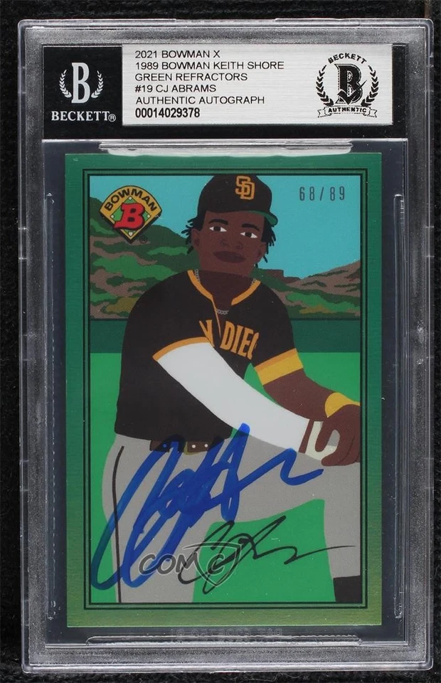 BAS 2021 Topps 1989 Bowman X Keith Shore Green Foil /89 CJ Abrams BGS Authentic - Image 1 of 2