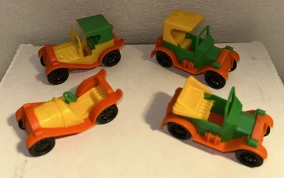 Vintage BRUDER TOY Lot of 4 Mini Plastic Toy Antique Cars W. Germany - Image 1 of 4