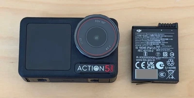 DJI Osmo Action 5 Pro Camera Body Cage Battery Set Tested Working Clean - Image 1 of 4