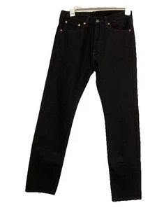 Levis 505 Jeans Hombre 32x34 Negro Rojo Pestaña Regular Recto Algodón - Imagen 1 de 23