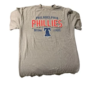 Camicia grigia alta nuova Philadelphia Phillies uomo taglie grandi funziona lunga! Enorme VG - Foto 1 di 5
