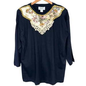 NWT Vintage Deadstock Tapestry Crochet T-Shirt OSFA - Picture 1 of 11