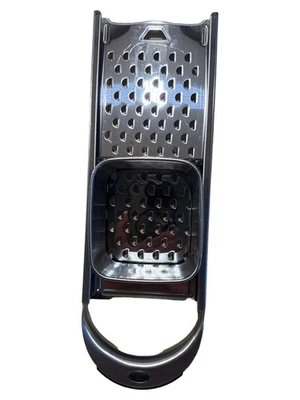 Gefu Flachreibe mit Auffangbehälter Küchenreibe Metall Silber Praktisch - Bild 1 von 4
