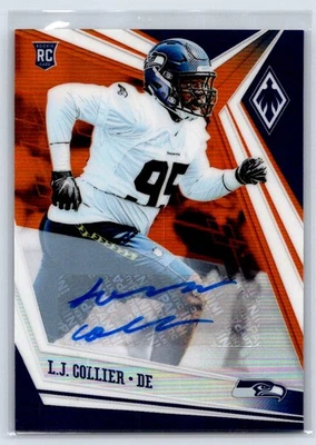 2019 Panini Phoenix #152 L.J. Collier Rookie Autographs Orange /25 RC Auto - Image 1 of 2