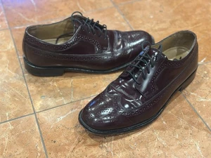 ZAPATOS BOSTONIAN LUXE 25428 MALDEN CUERO BORGOÑA PUNTA DE ALA OXFORDS HOMBRES 11 M EN MUY BUEN ESTADO - Imagen 1 de 9