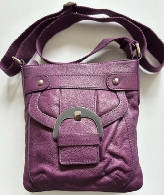 Bolso Bandolera KATE LANDRY Cuero Guijarro Púrpura Foto 1 de 4