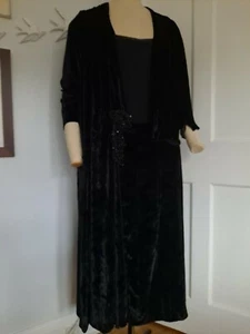 Original Silk Velvet 1920s Antique Dress - Picture 1 of 12