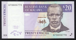 MALAWI BANKNOTE -20 KWACHA - P38 - 1997 - UNC 🇲🇼 - Picture 1 of 3