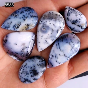 Lote de 6 piedras preciosas cabujón ágata dendrita natural de 157 quilates 38x22 25x17 mm #R -8565 - Imagen 1 de 4