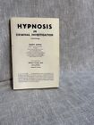 Hypnosis in Criminal Investigation by Harry Arons (Vintage Trade Paperback) 1977