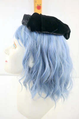 Anillo Fascinador Negro De Colección Sombrero Terciopelo Arco Diadema con Red Foto 1 de 4