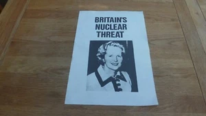 1980s 100% ORIGINAL CND MAGGIE THATCHER BRITAINS NUCLEAR THREAT POSTER 17 X 12" - Picture 1 of 2