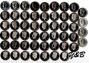1964 - 2015 S Proof Kennedy Set completo mezzo dollaro (incluso argento, SMS) - Foto 1 di 1