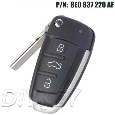 Remote Key Fob for Audi Q7 2007 2008 2009 2010 2011 2012 8E0 837 220 AF 8E Chip - Image 1 of 3