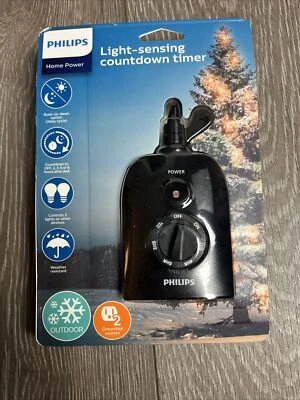 Philips Nuevo Temporizador de Cuenta Regresiva Detección de Luz Exterior Tomas de Conexión a Tierra, 2,4,6 8 Horas Foto 1 de 2