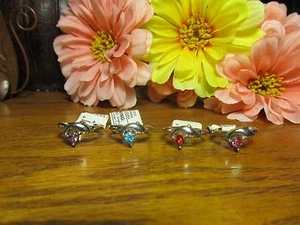 Silvertone Crystal Dolphin Fashion Ring Size 5.25 - Picture 1 of 4