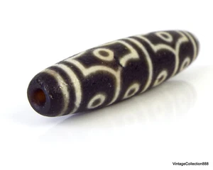 Old Tibetan DZI "12 Eyes" agate bead, Large DZI pendant, tibetan agate beads - Picture 1 of 8